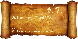 Valentiny Teréz névjegykártya